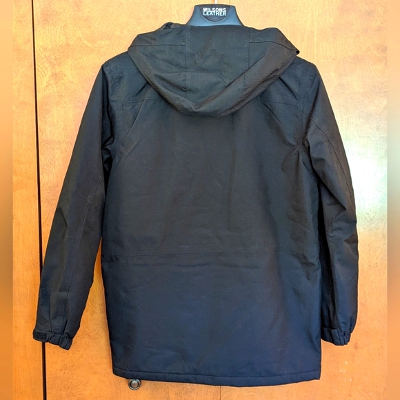 Eddie Bauer Weatheredge Men's Black Hooded Raincoat Hip-Length - Picture 3 of 12